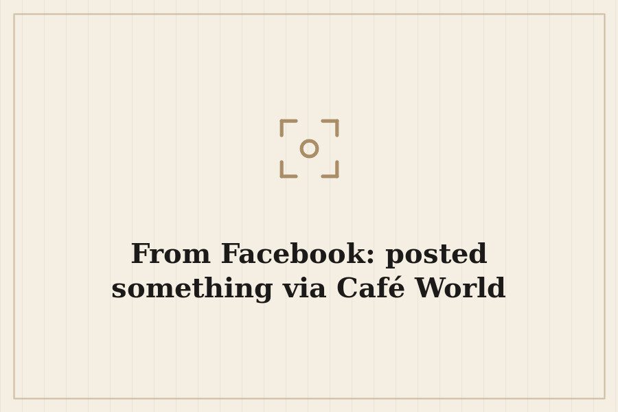 From Facebook: posted something via Café World — cover