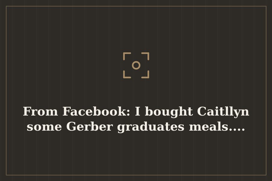 From Facebook: I bought Caitllyn some Gerber graduates meals.... — cover