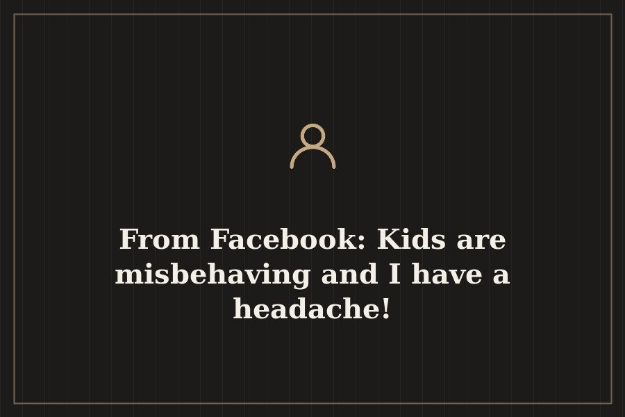 From Facebook: Kids are misbehaving and I have a headache! — cover