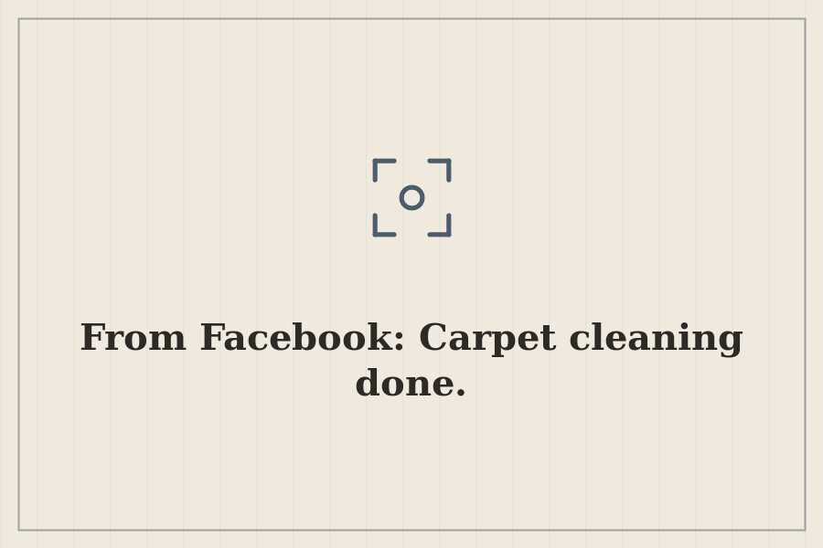 From Facebook: Carpet cleaning done. — cover